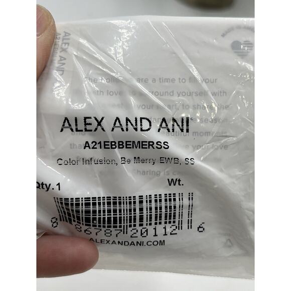 Alex and Ani EAT, DRINK, AND BE MERRY Shiny Silver Charm Bangle Bracelet New - Picture 12 of 13